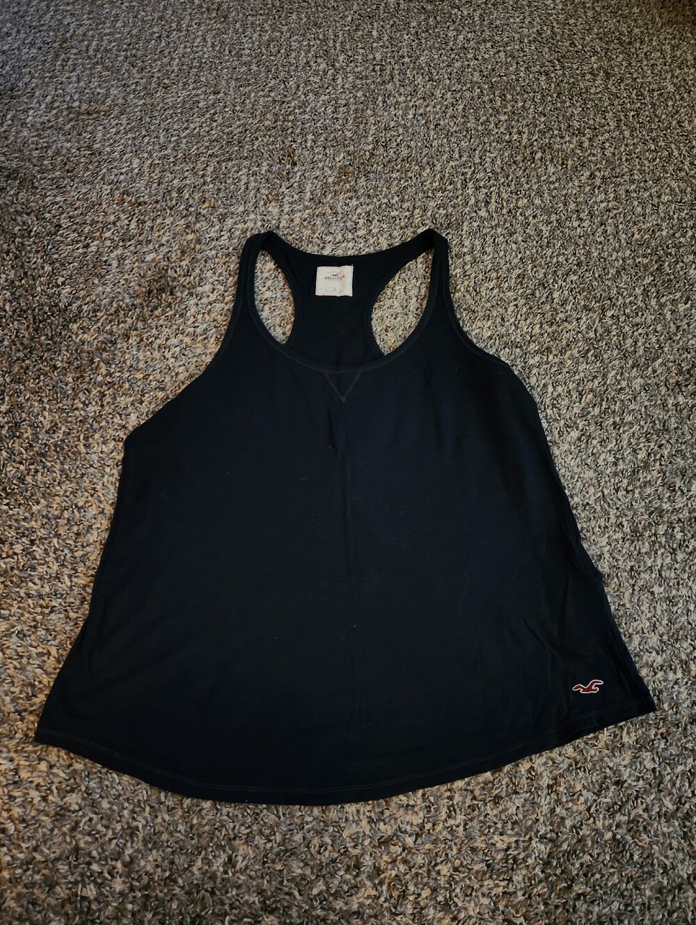Hollister Cotton Soft Racerback Tank Top Navy Blue Large